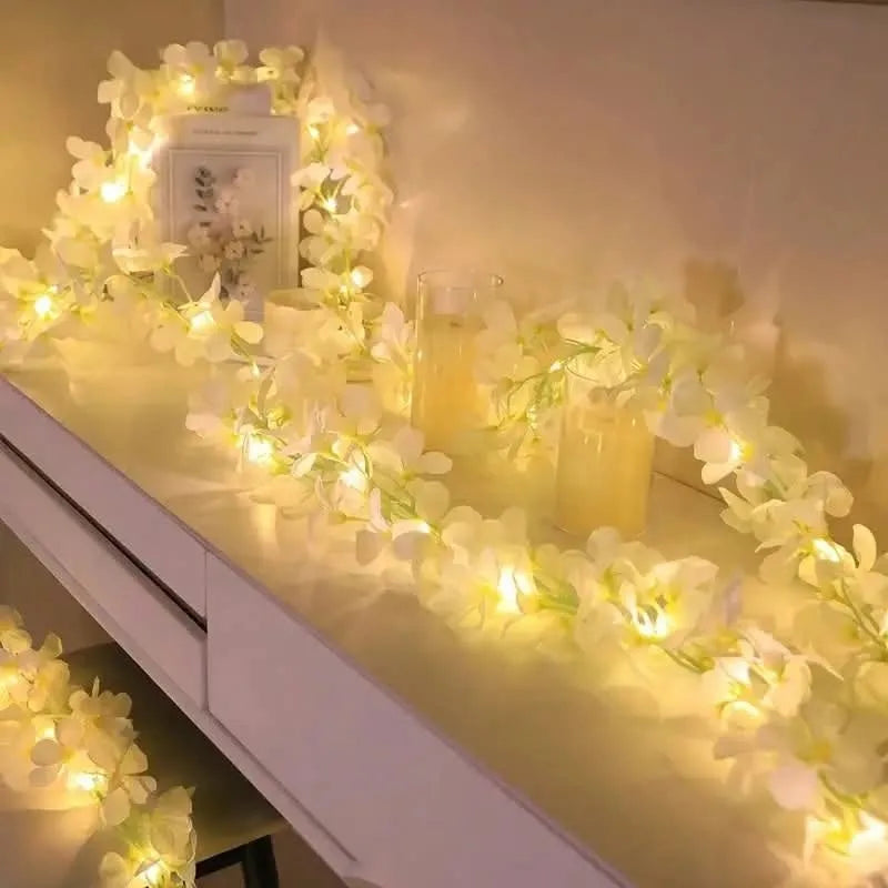 Led cherry flower string light - Home decoration led cherry flower bail light - Room weddings Decoration light