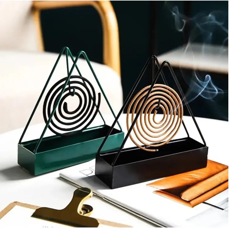 Pack of 03 - New Mosquito Coil Stand Triangle Metal stand Rack Hook for Room Décor Spiral style insects repellent holder