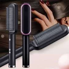 Electric Hair Straightener 2 in 1 Curler Heating Styling Comb Straightening Brush - Multicolors 909