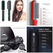 Electric Hair Straightener 2 in 1 Curler Heating Styling Comb Straightening Brush - Multicolors 909