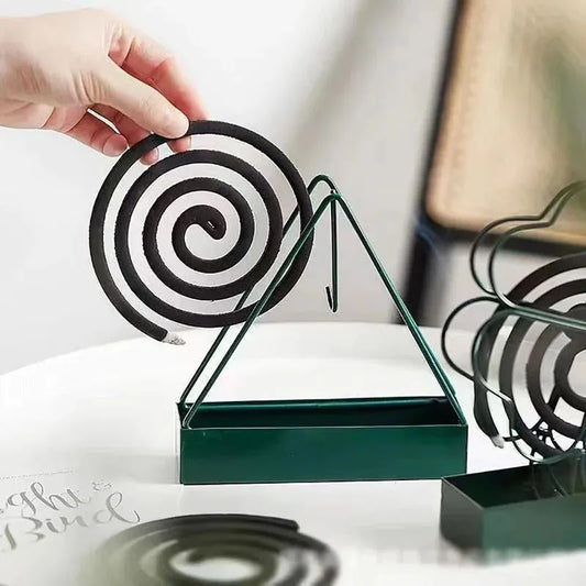 Pack of 03 - New Mosquito Coil Stand Triangle Metal stand Rack Hook for Room Décor Spiral style insects repellent holder